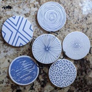 Coasters for Drinks Absorbent with Holder, Stone Coaster with Cork Backing Set